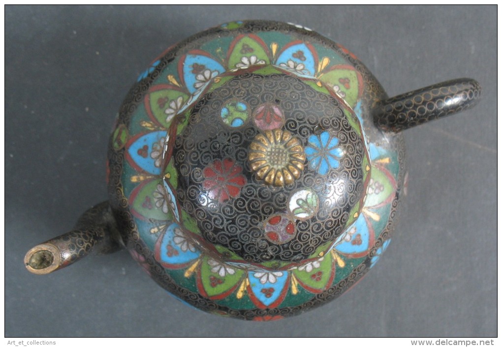 Intéressante Théière Chinoise En émaux Cloisonnés D’époque XIXè Siècle - Art Asiatique