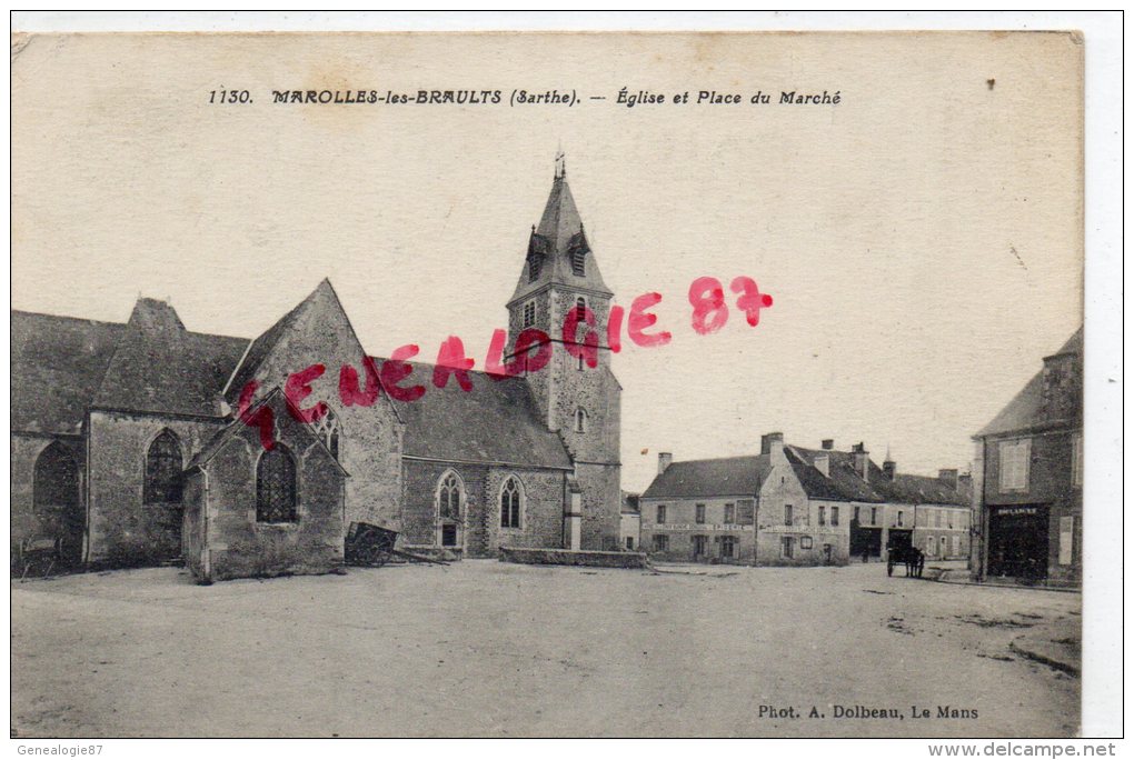 72 - MAROLLES LES BRAULTS - L' EGLISE ET PLACE DU MARCHE - Marolles-les-Braults