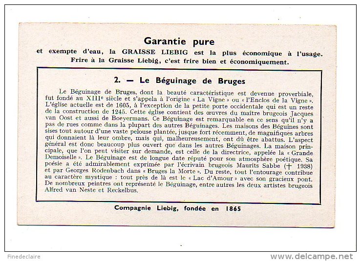 Chromo Liebig - Béguinages De Belgique - Le Béguinage De Bruges - N°2 - Liebig