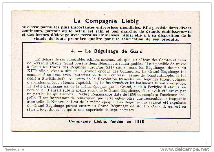 Chromo Liebig - Béguinages De Belgique - Le Béguinage De Gand - N°4 - Liebig