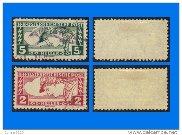 AT 1917, Mercury, Set Of 2 Perforate Stamps (for Express), VFU (Lot 1) - Zeitungsmarken