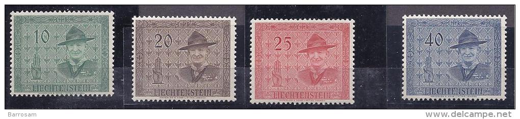 Liechtenstein1953:Michel3 15-18mnh**  SCOUTS - Neufs