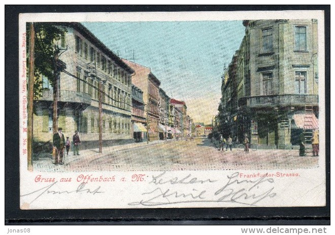 GRUSS AUS OFFENBACH  -  FRANKFURTER STRASSE  1900   LITHO - Offenbach