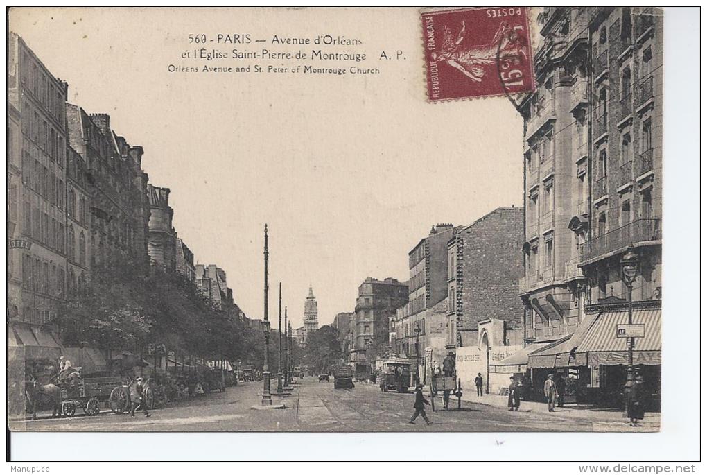 Paris Avenue D Orleans Et Eglise Saint Pierre De Montrouge - Arrondissement: 14