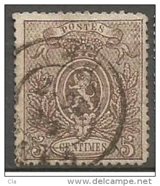 25A  Obl  Min. Fente  90 - 1866-1867 Petit Lion