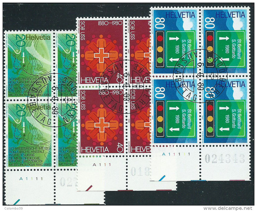 Svizzera 1980 Usato - Mi.1184/6  Yv.1114/6  Blocs 4x  Annullo1°Giorno - Usati