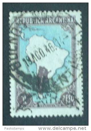 Argentina  1936 SC# 445 1p Map Country Borders - Oblitérés