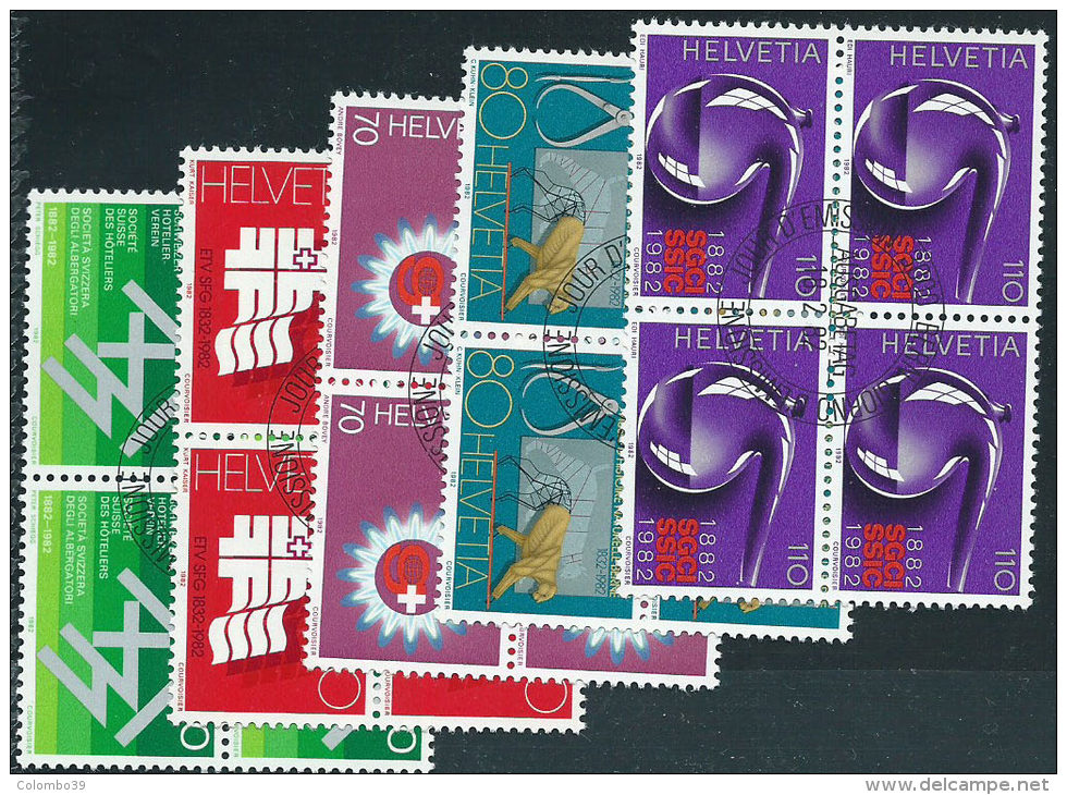 Svizzera 1982 Usato - Mi.1216/0  Yv.1143/7  Blocs 4x  Annullo1°Giorno - Usati