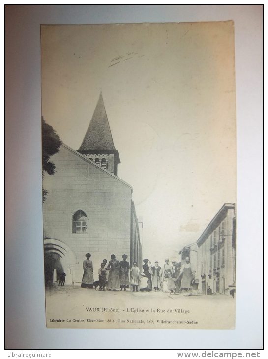 2qmu - CPA  - VAUX - L'église Et La Rue Du Village -  [69] - Rhône - Vaux-en-Velin