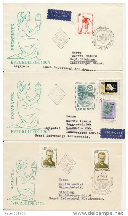 7 FDC´s Hongarije / Hungary - FDC