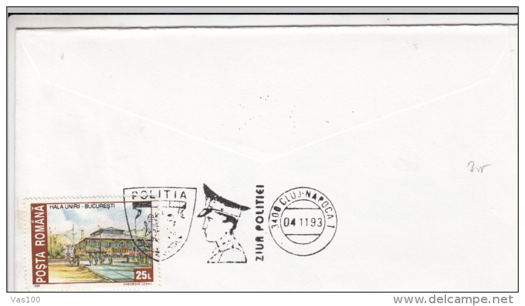 POLICE DAY, POLICE CAR, SPECIAL COVER, 1993, ROMANIA - Politie En Rijkswacht