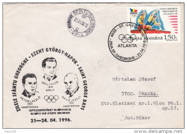 OLYMPIC GAMES, ATLANTA '96, OLYMPICS FROM SF GHEORGHE, SPECIAL COVER, 1996, ROMANIA - Ete 1996: Atlanta