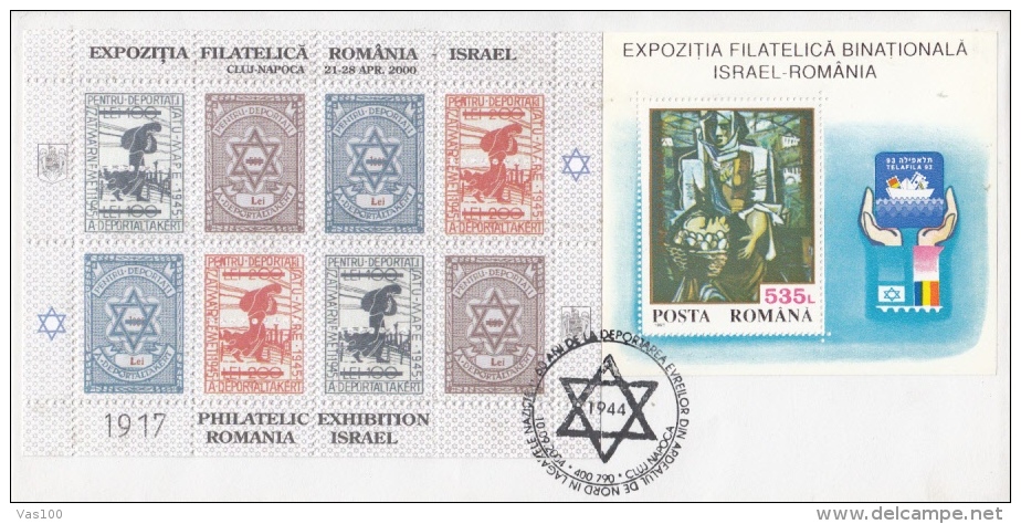 JUDISM, JUDAISME, JEWISH DEPORTATIONS TO NAZIST CAMPS, SPECIAL COVER, 2000, ROMANIA - Judaisme