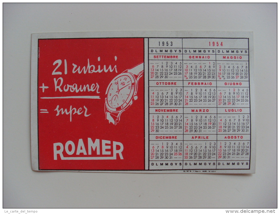 Calendarietto/calendario 1953/1954 Campionato Calcio SERIE A Divisione Nazionale. Orologi ROAMER - Grossformat : 1941-60