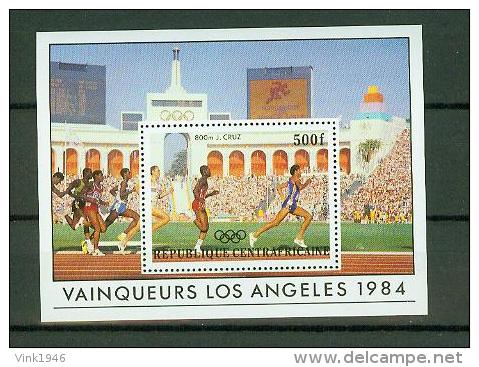 Centrafricaine 1985,1V In Block,Los Angeles 1984,athletics,MNH/Postfris, (E1546) - Zomer 1984: Los Angeles