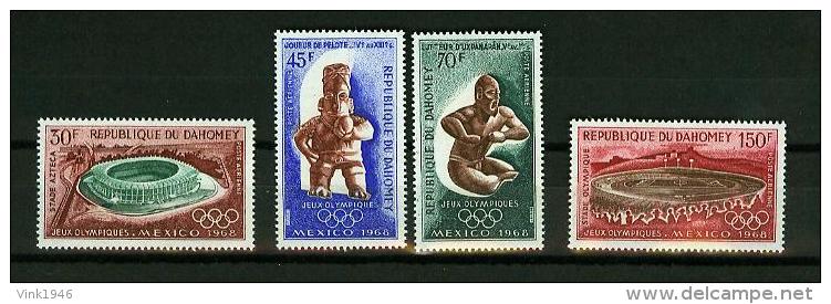 Dahomey 1968,4V,olympic Games Mexico,olymp. Spelen,Read/lees,MNH/Postfris,(E3317 - Verano 1968: México