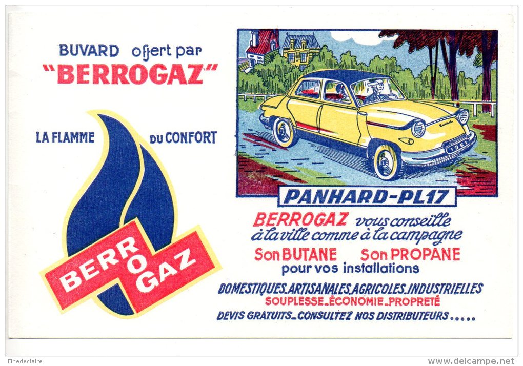 Buvard - Berrogaz - La Flamme Du Confort - Panhard PL17 - Electricité & Gaz