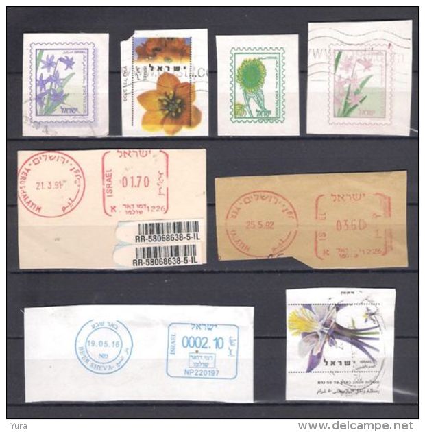 Lot 53 Israel Cuttings From Envelopes  8 Different - Otros & Sin Clasificación