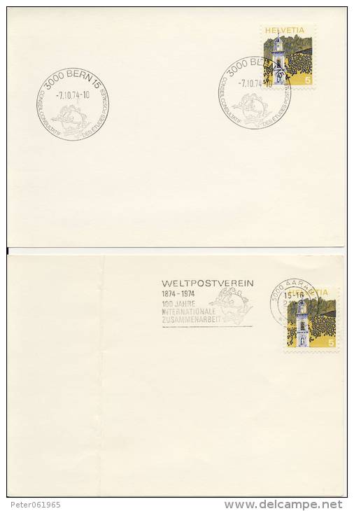 2 Poststukken Zwitserland / Poststücke Schweiz 1974 - Brieven En Documenten