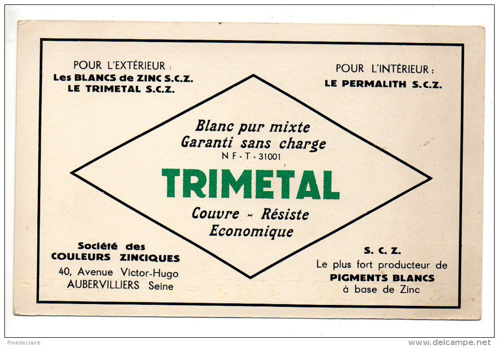 Buvard - Trimetal - Couvre, Résiste, économique - Vernici