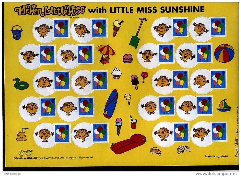 GREAT BRITAIN - 2009  LITTLE MISS SUNSHINE  GENERIC SMILERS SHEET   PERFECT CONDITION - Sheets, Plate Blocks & Multiples
