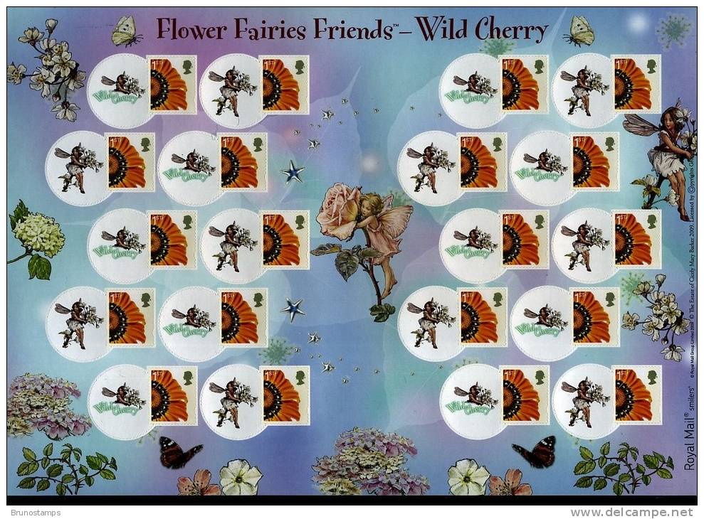 GREAT BRITAIN - 2009  WILD CHERRY  GENERIC SMILERS SHEET   PERFECT CONDITION - Feuilles, Planches  Et Multiples