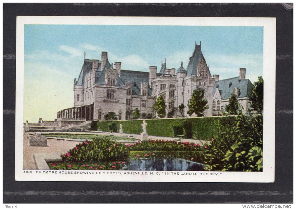 41606    Stati  Uniti,     Biltmore House  Showing  Lily  Pools -  Asheville  N. C. - "In  The  Land  Of  The  Sky",  NV - Asheville