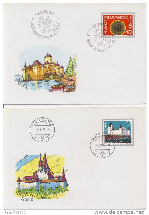 2 Poststukken Zwitserland / Poststücke Schweiz 1977 - Cartas & Documentos