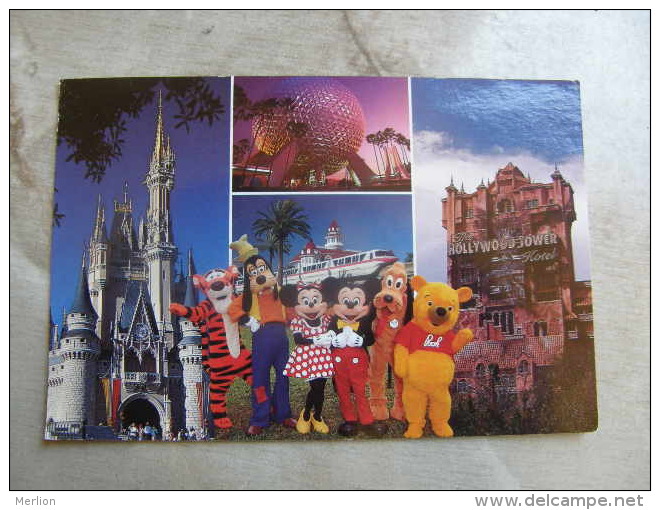Disney Mickey - Minnie - Pluto - Winnie - Tiger - Hollywood Tower - DisneyWorld     D109260 - Disneyworld