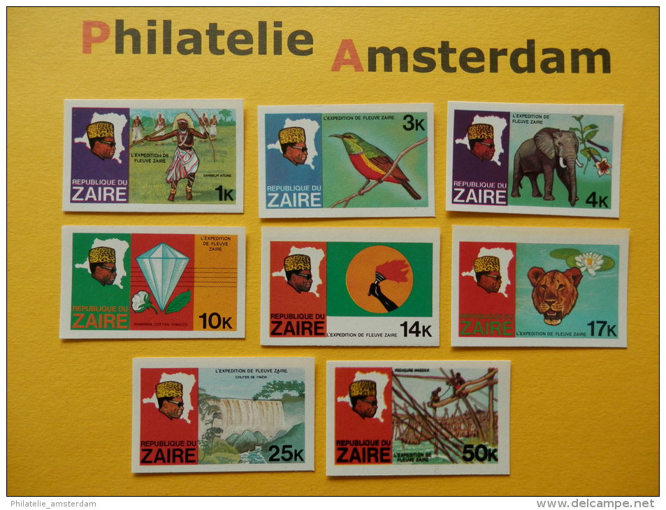 Zaire 1979, IMPERF / EXPEDITION DE FLEUVE ZAIRE: Mi 589-96, Type B, ** - Unused Stamps