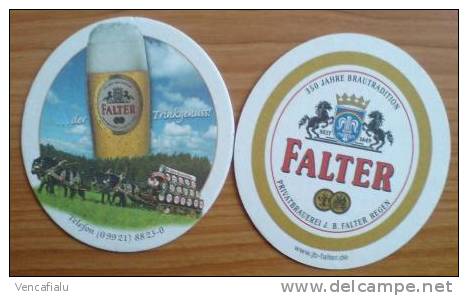 Privatbrauerei J.B. Falter, Regen, Bavaria, Germany - NEW Beer Mat - Sous-bocks