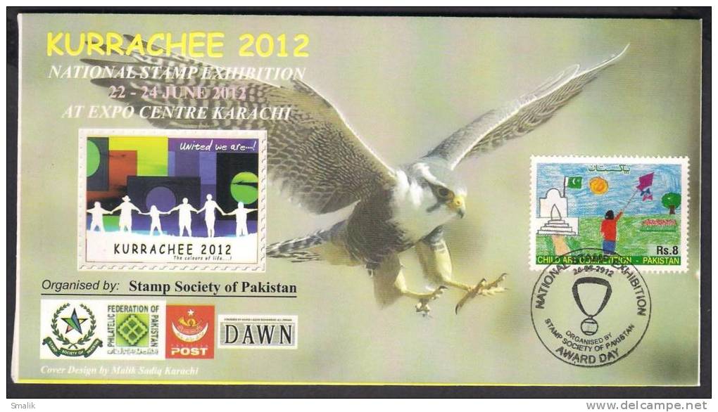 KURRACHEE 2012 Stamp Exhibition At Karachi Pakistan, Special Cancellation On Souvenir Cover AWARD DAY 24-6-2012 Mint - Pakistan