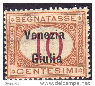 1918 Venezia Giulia - Segnatasse F.lli Italiani Del 1890-1903 Soprastampati ´Venezia Giulia´ 10 C - Vénétie Julienne