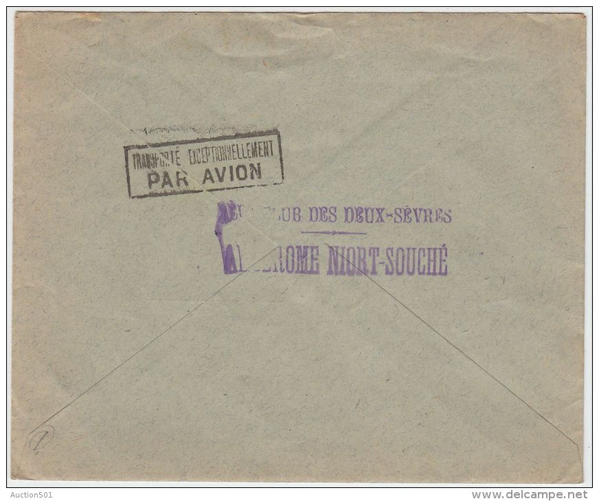 19131 Premier Essai De Liaison Aérienne NIORT PARIS NIORT 8-5 1930 Lettre TAXEE Ch Commerce Et Aéro-Club Des Deux-Sèvres - 1960-.... Lettres & Documents