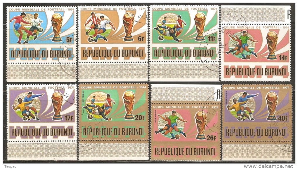 Burundi 1974 Mi# 1058-1065 A Used - World Soccer Championship, Munich - 1974 – Germania Ovest