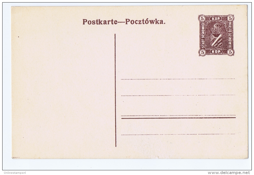 Postal Stationary Postcard Sosnowiec Fisher  CP1 Not Used - Storia Postale