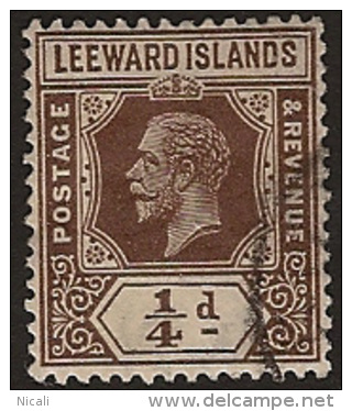 LEEWARD IS 1921 1/4d KGV Die I SG 81 U NQ373 - Leeward  Islands