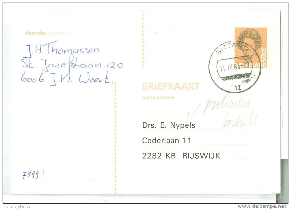 HANDGESCHREVEN BRIEFKAART AAN ED NIJPELS IN 1983   (7899) - Briefe U. Dokumente