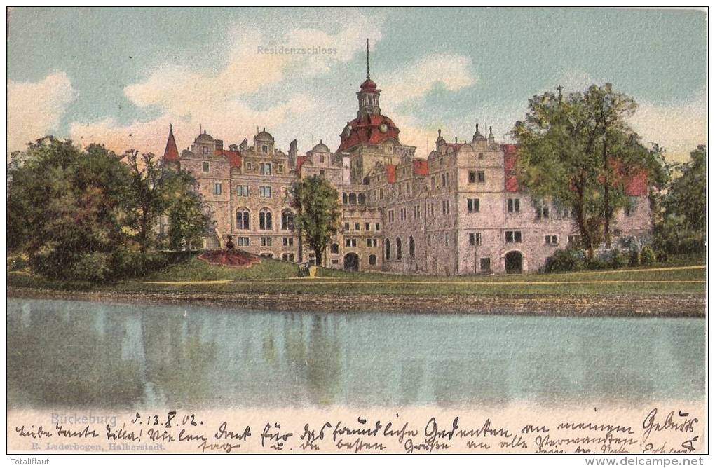 Bückeburg Residenzschloß Schaumburg Lippe Autograf Neffe Erhard A Frau Von Bock U Polach 14.10.1902 Leinenartiges Papier - Bueckeburg