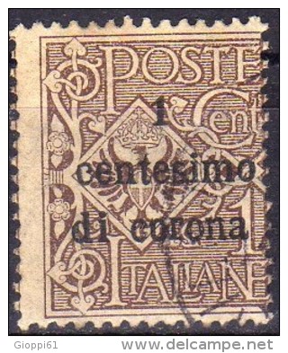 1919 Emissioni Generali - F.lli D´Italia Del 1901-18 Soprastampati In Centesimi Di Corona 1 C - Otros & Sin Clasificación