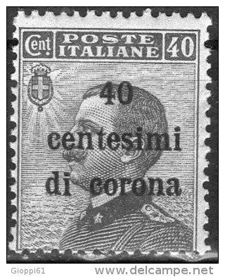 1919 Emissioni Generali - F.lli D´Italia Del 1901-18 Soprastampati In Centesimi Di Corona 40 C - Autres & Non Classés