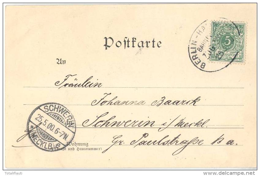 Gruß Aus BAD WILSNACK Kirche August Tiedemann Sattler Tapezierer Bahnpost BERLIN HAMBURG ZUG 5..25.5.1900 1900 - Bad Wilsnack