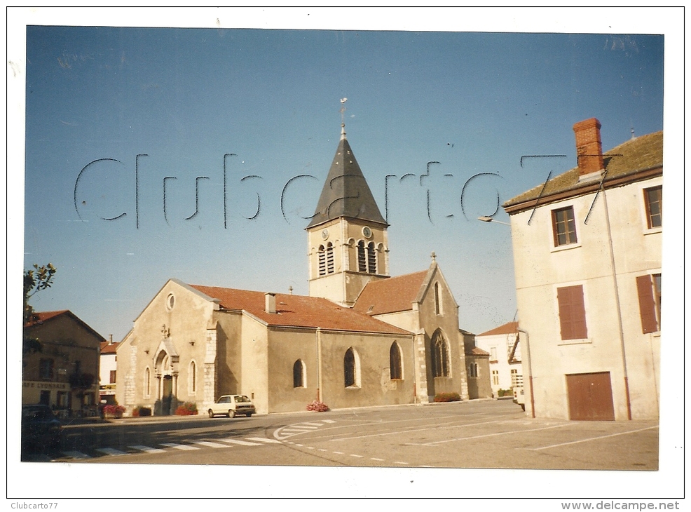 Villars-les-Dombes (01): Photo Projet CP GF L'église Vue Du Croisement En 1991 RARE. - Villars-les-Dombes