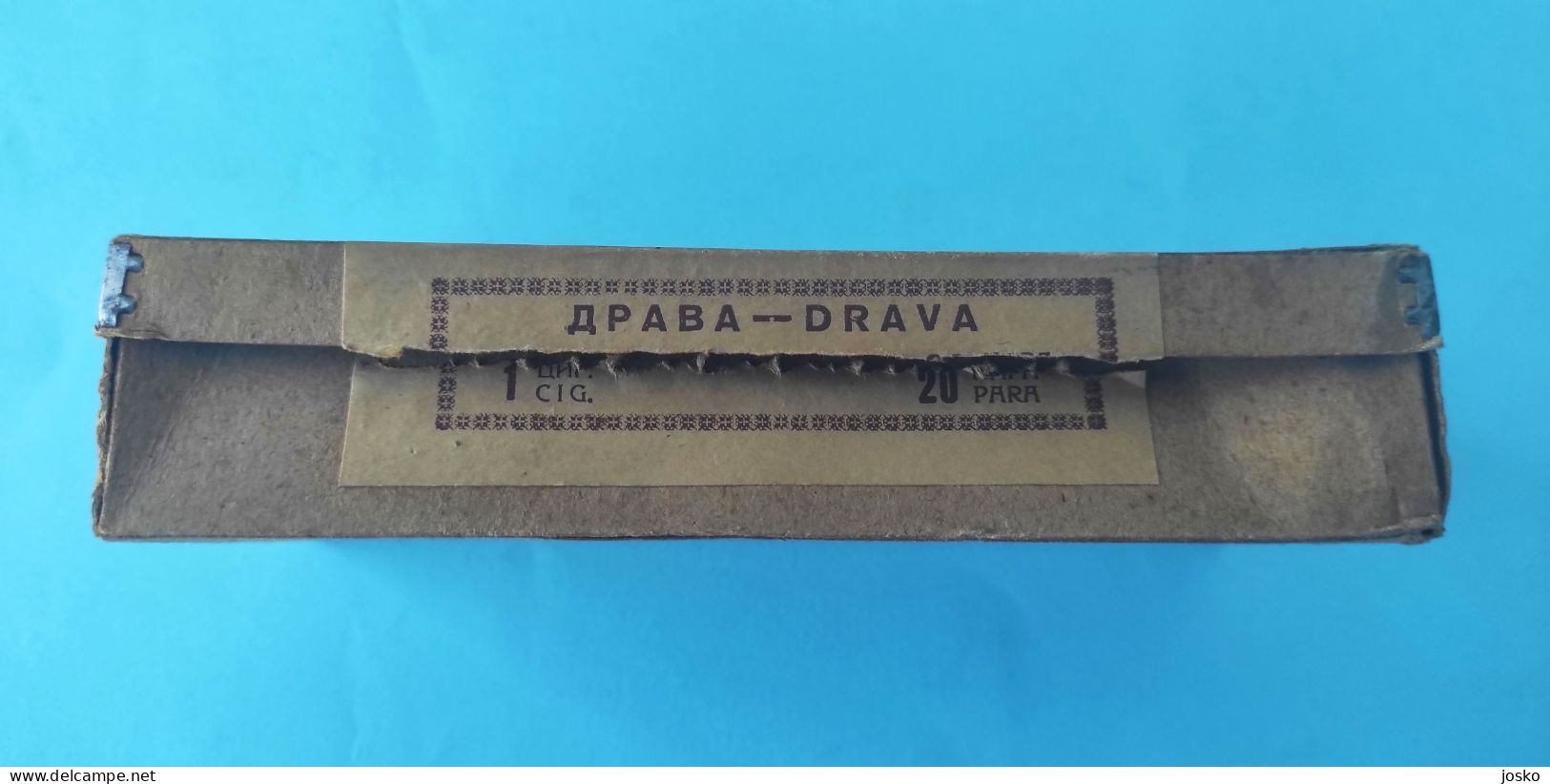 YUGOSLAVIA KINGDOM Antique Cardboard Box For 100. Cigarettes Drava * Cigarette Tobacco Zigaretten Jugoslavia Jugoslawien - Schnupftabakdosen (leer)
