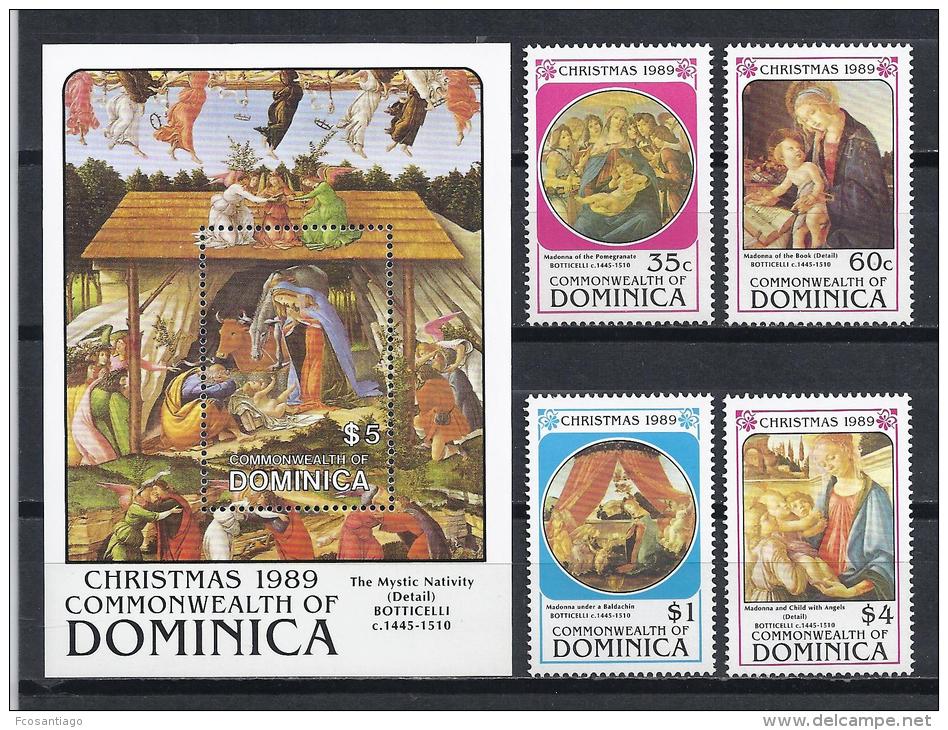 PINTURA - DOMINICA 1989 - Yvert #1173/76+H158 - MNH ** - Religión