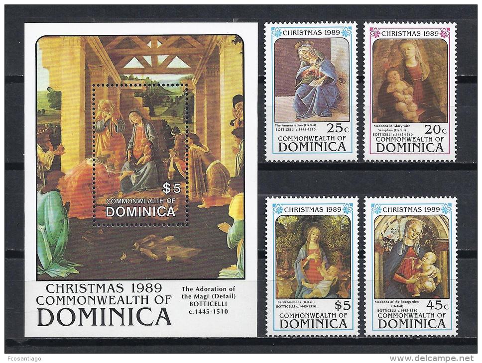 PINTURA - DOMINICA 1989 - Yvert #1183/86+H162 - MNH ** - Religión