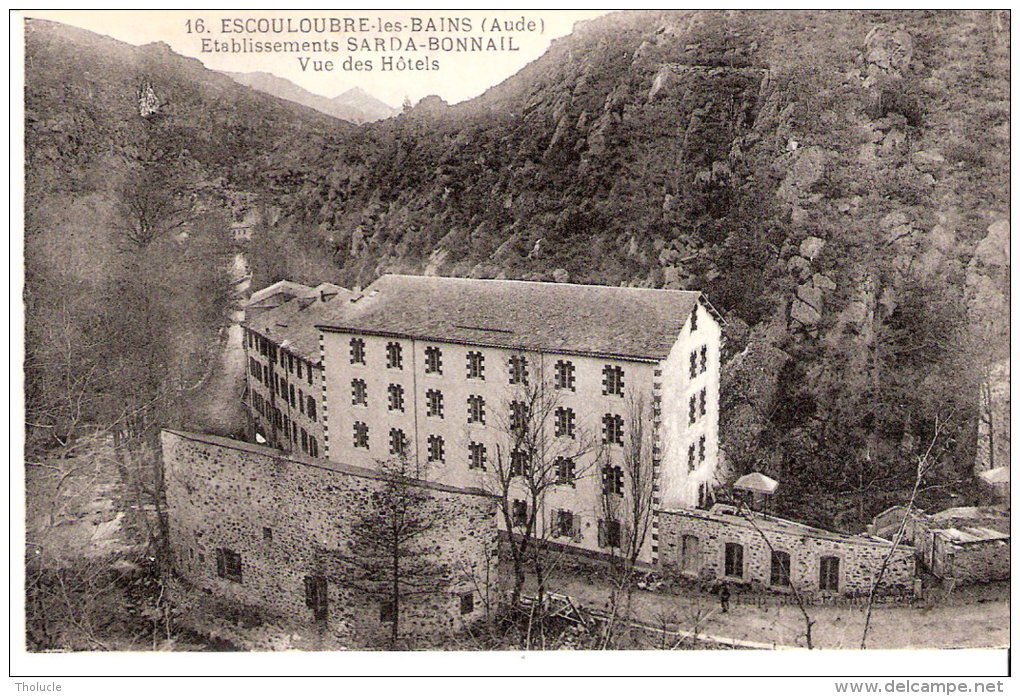 Escouloubre (Axat-Quillan-Limoux-Aude)-+/-1920-Etablissement Sarda-Bonnail-Vue De Hôtels - Axat