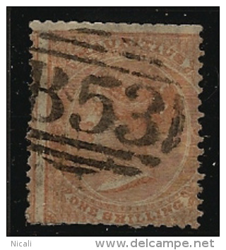 MAURITIUS 1860 1/- Buff QV SG 52 U LX14 - Mauricio (...-1967)