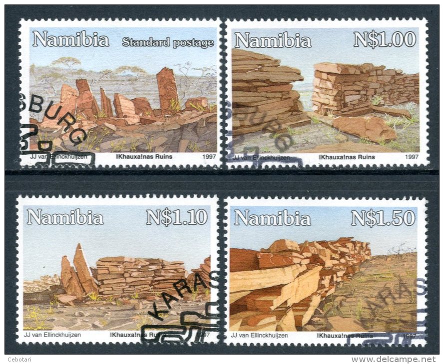 NAMIBIA 1997 - Rovine Antiche / Ancient Ruins - 4 Val. Usati / Used Come Da Scansione - Namibia (1990- ...)