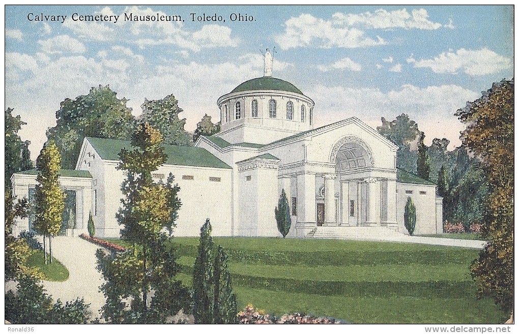 Cp Amérique Du Nord  USA OH Ohio TOLEDO Calvary Cemetery Mausoleum   ( Parc Chemin ) - Toledo